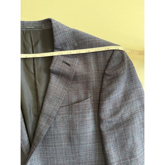 Ermenegildo Zegna Blazer - Cashmere Silk And Linen Blue With White And Burgundy - Picture 7 of 15